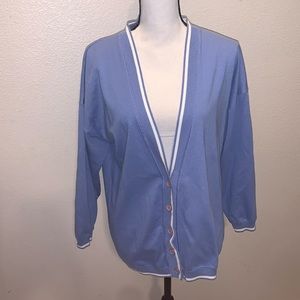 Cabaret vintage blue button Down V-Neck sweater